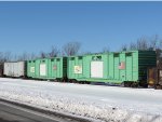 green NS box cars 